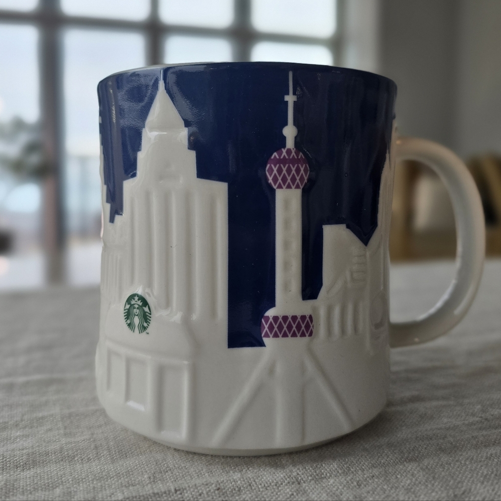 Starbucks Shanghai City Mug, Blue And White, NWT